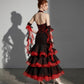 ByCharme Black Red Rhinestone Ballroom Competition Dress - BC-0234