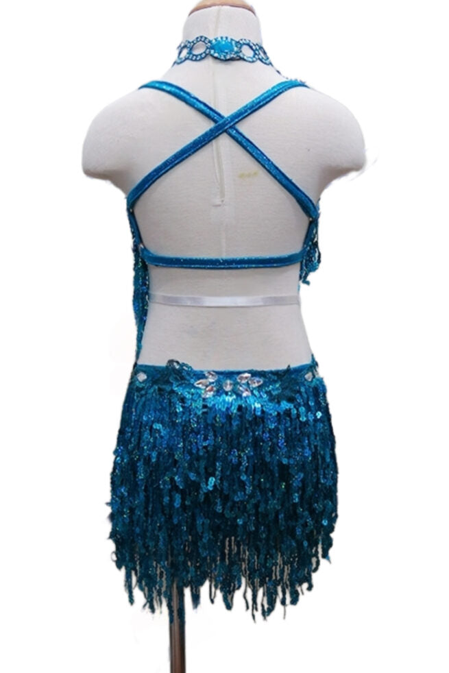 Load image into Gallery viewer, Girl Latin Dance Competition Dress (GL011)
