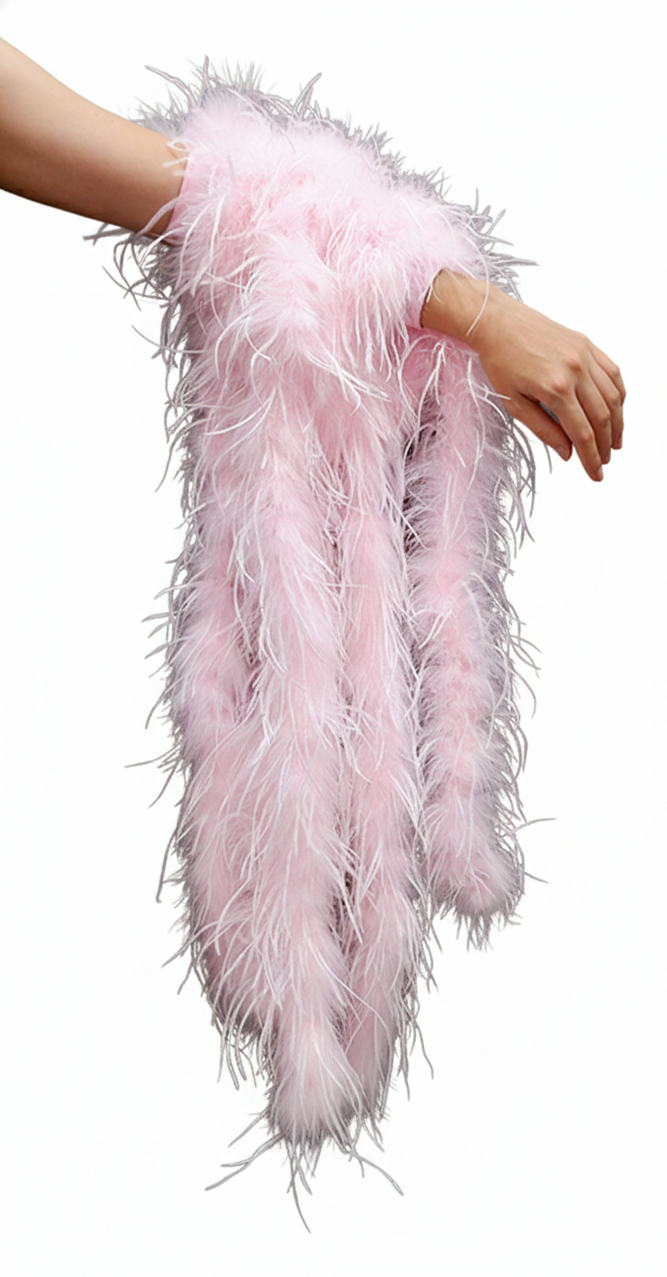 ByCharme Light Pink Feather Ballroom Competition Dress - BC-0049