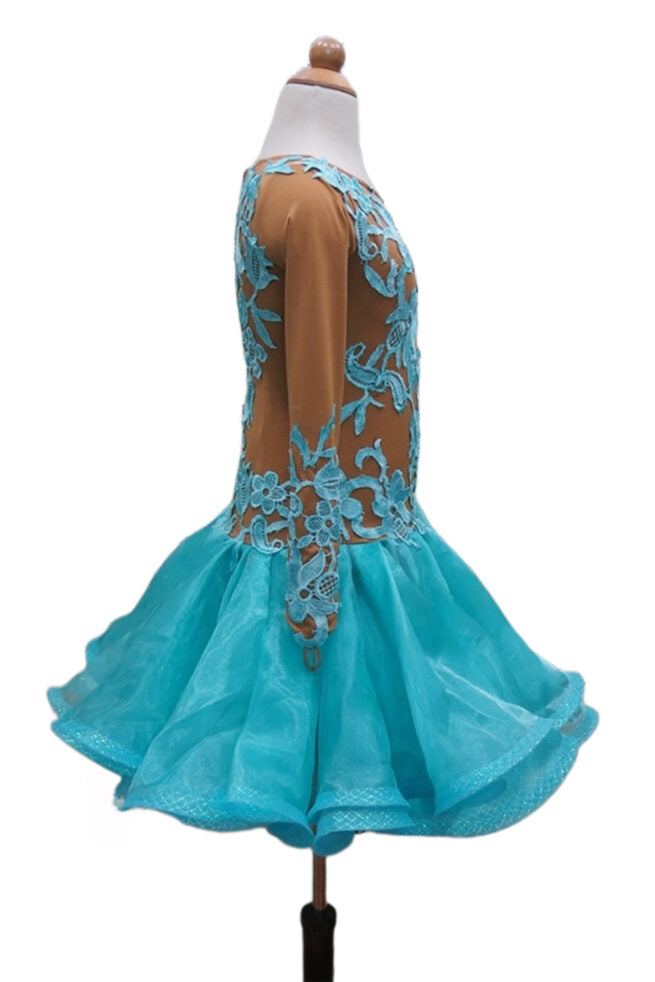 Load image into Gallery viewer, Girl Latin Dance Competition Dress (GL036)
