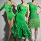 ByCharme Green Fringes Latin Salsa Competition 2 in 1 Dress - BC2-0006