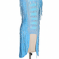ByCharme Sky Blue Silver Fringes Latin Salsa Competition Dress - BCL-0038