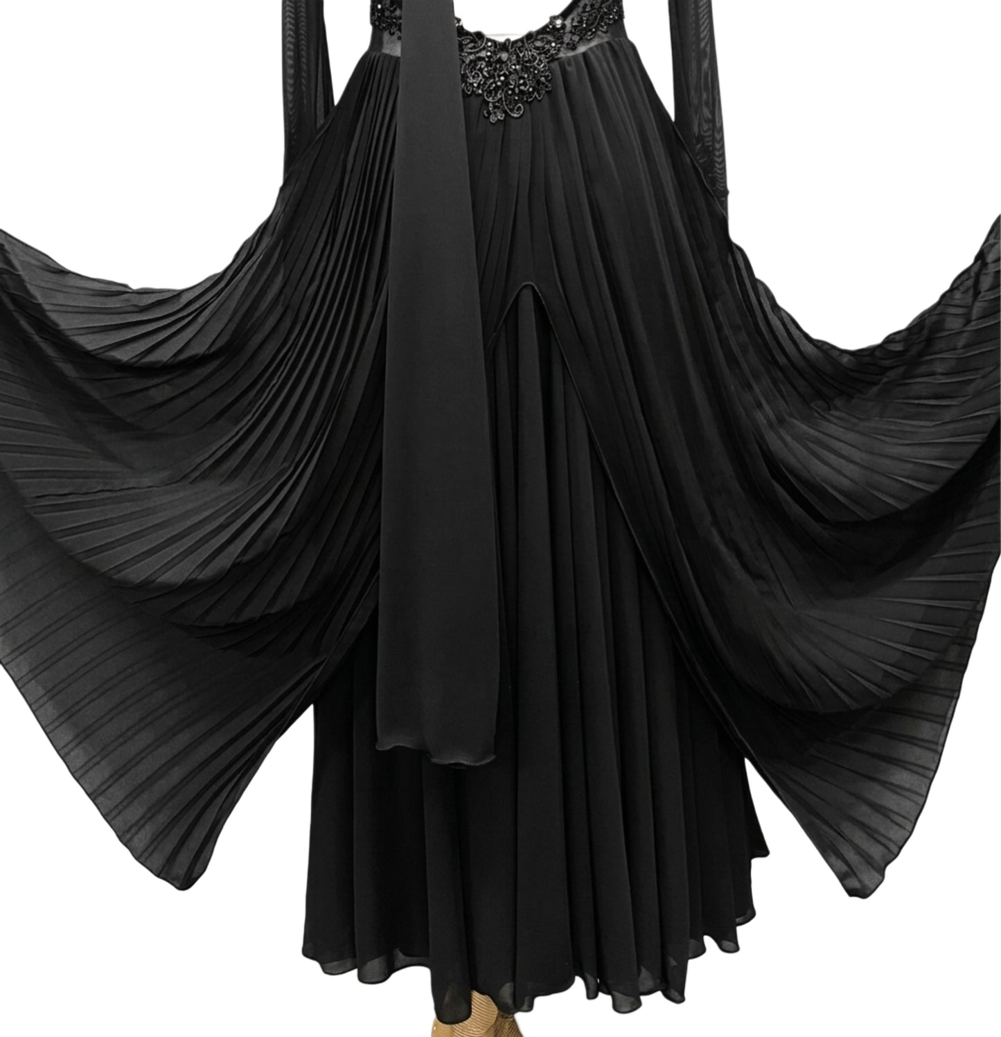 ByCharme Black Chiffon Ballroom Competition Dress - BC-0064