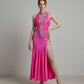 ByCharme Neon Pink Feather Ballroom Competition Dress - BC-0220