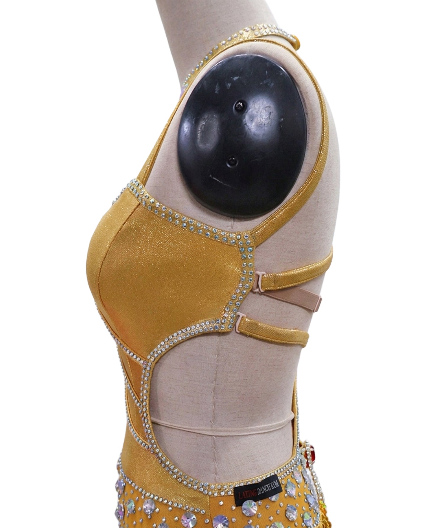 ByCharme Gold Silver Sequined Fringes Latin Salsa Dress - BCL-0108