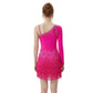 ByCharme Neon Pink Fringes Latin Salsa Competition 2 in 1 Dress - BC2-0010