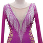 ByCharme Dark Magenta Fringes Ballroom Competition Dress - BC-0012