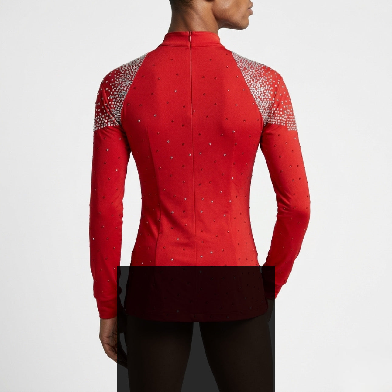 ByCharme Red Silver Lycra Men Latin Salsa Competition Shirt - BCM-0075