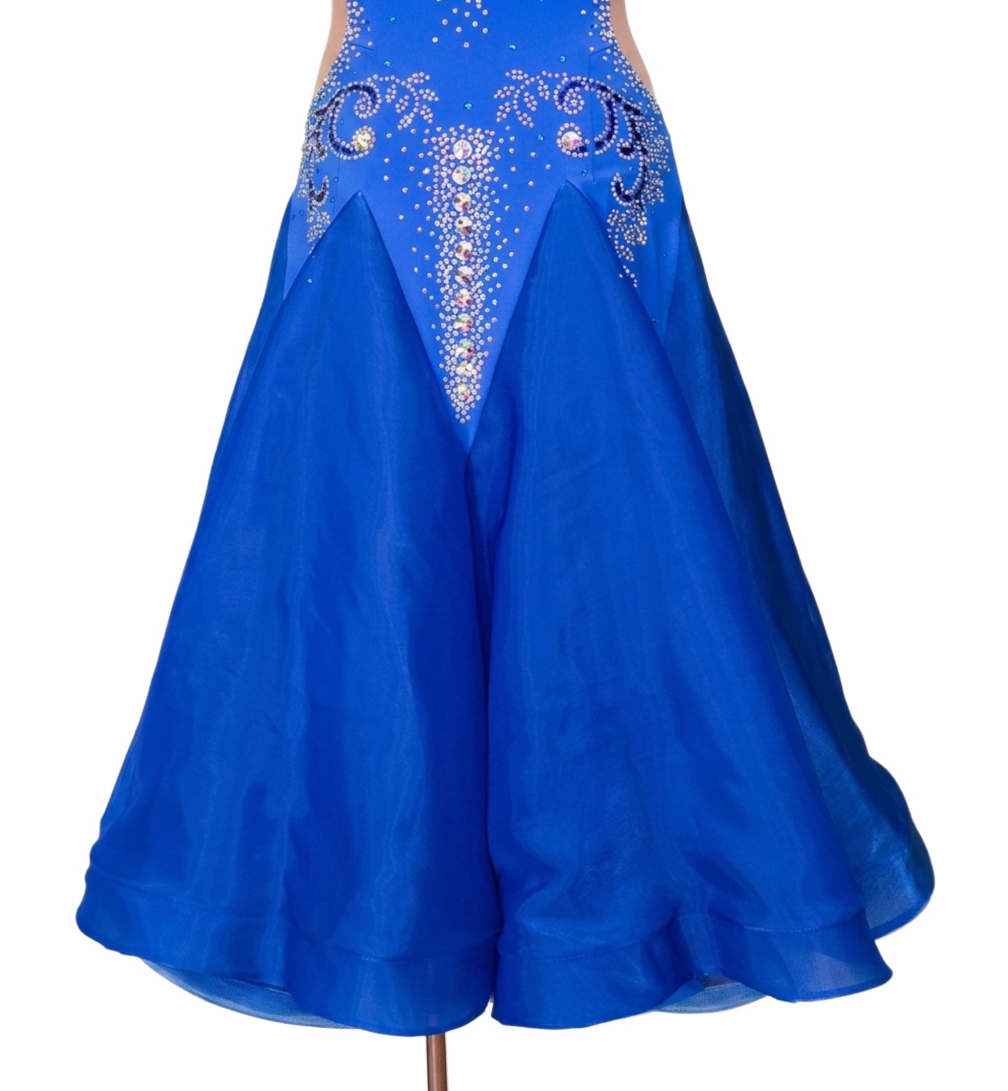 ByCharme Medium Blue Rhinestone Ballroom Competition Dress - BC-0231