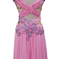 ByCharme Light Hot Pink Chiffon Ballroom Competition Dress - BC-0054