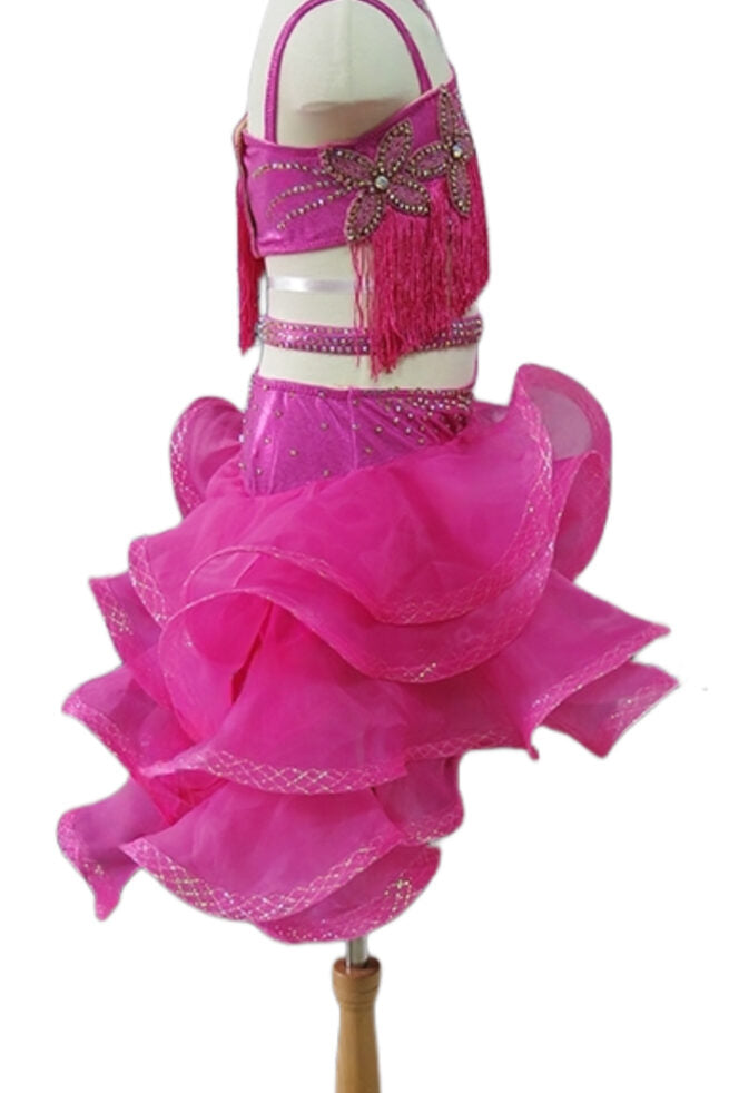 Load image into Gallery viewer, Girl Latin Dance Competition Dress (GL07)
