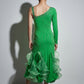 ByCharme Green Fringes Latin Salsa Competition 2 in 1 Dress - BC2-0006