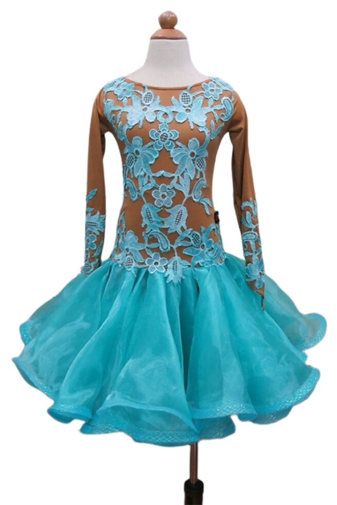 Load image into Gallery viewer, Girl Latin Dance Competition Dress (GL036)
