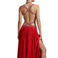 ByCharme Bright Red Silver Latin Salsa Competition Dress - BCL-0111