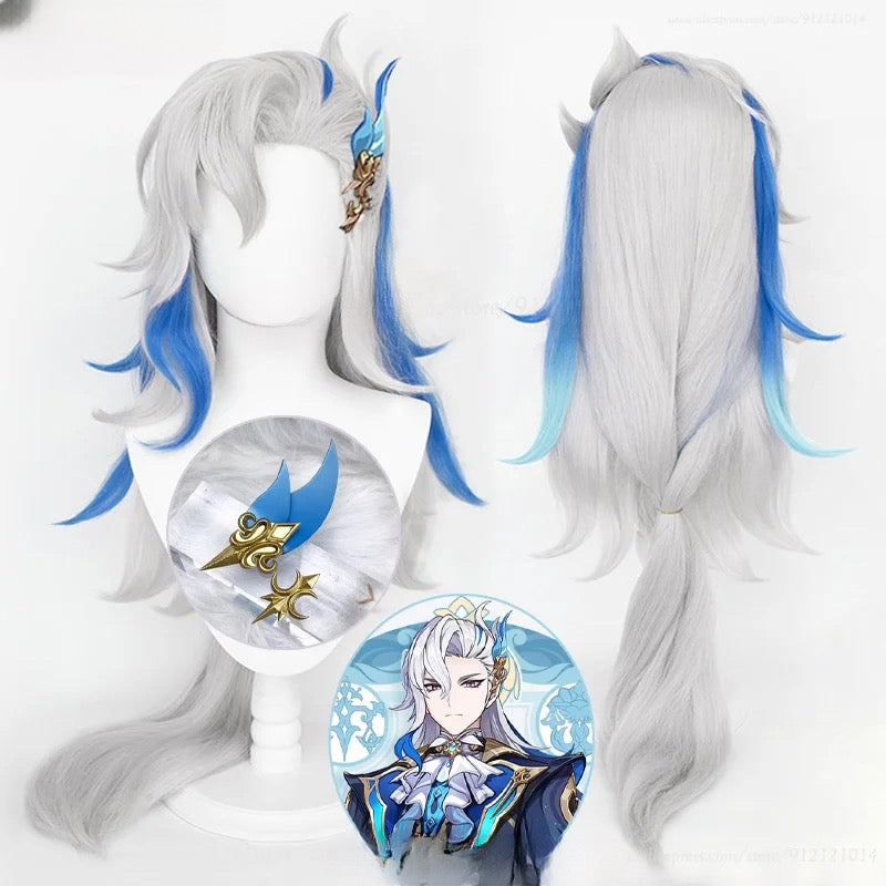 Load image into Gallery viewer, Genshin Impact Fontaine Neuvillette Cosplay Wig
