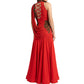 ByCharme Bright Red Chiffon Ballroom Competition Dress - BC-0032
