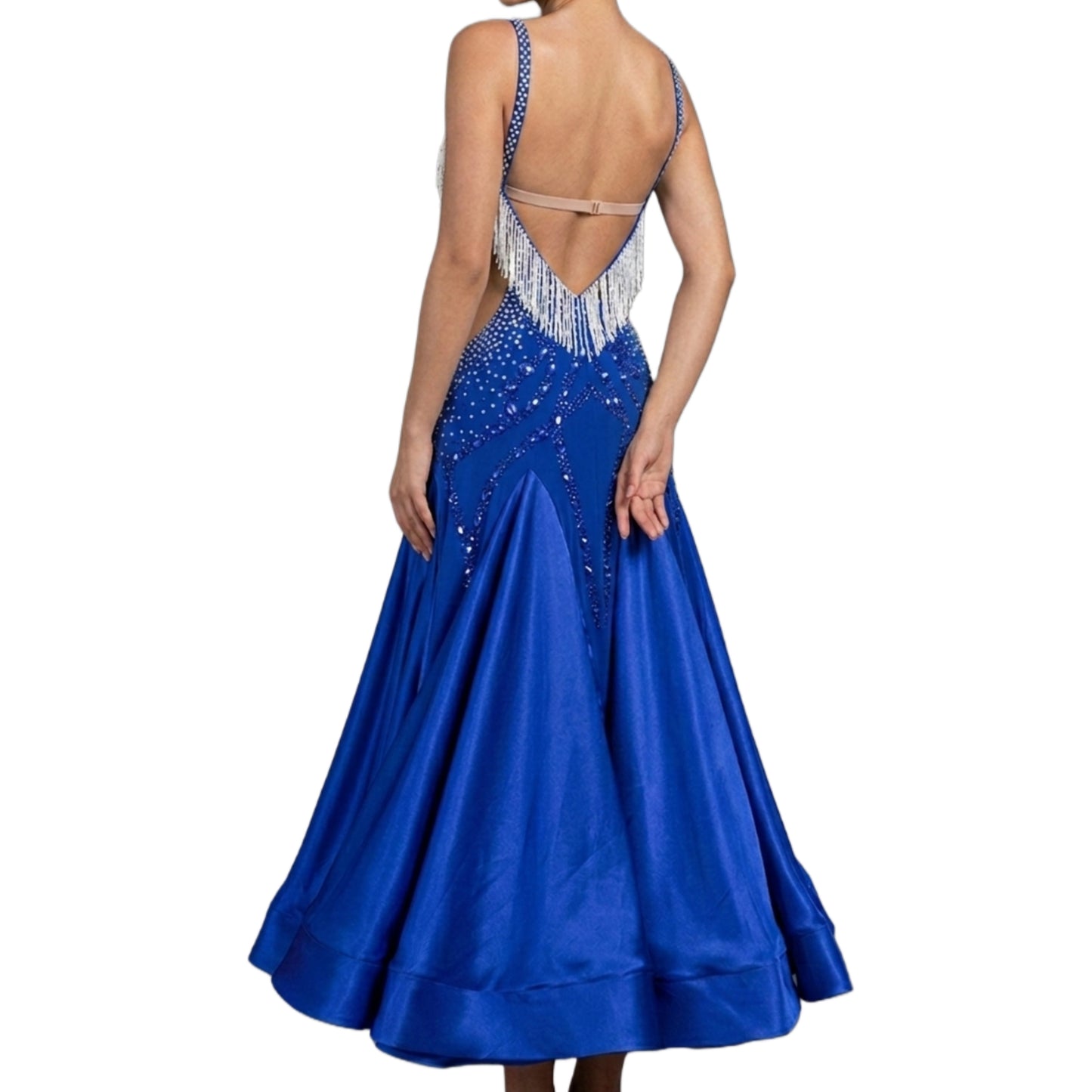ByCharme Medium Blue Fringes Ballroom Competition Dress - BC-0027