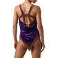 ByCharme Blue Violet Gold Velvet Latin Salsa Competition Dress - BCL-0150
