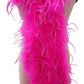 ByCharme Black Magenta Silver Feathers Latin Salsa Competition Dress - BCL-0136