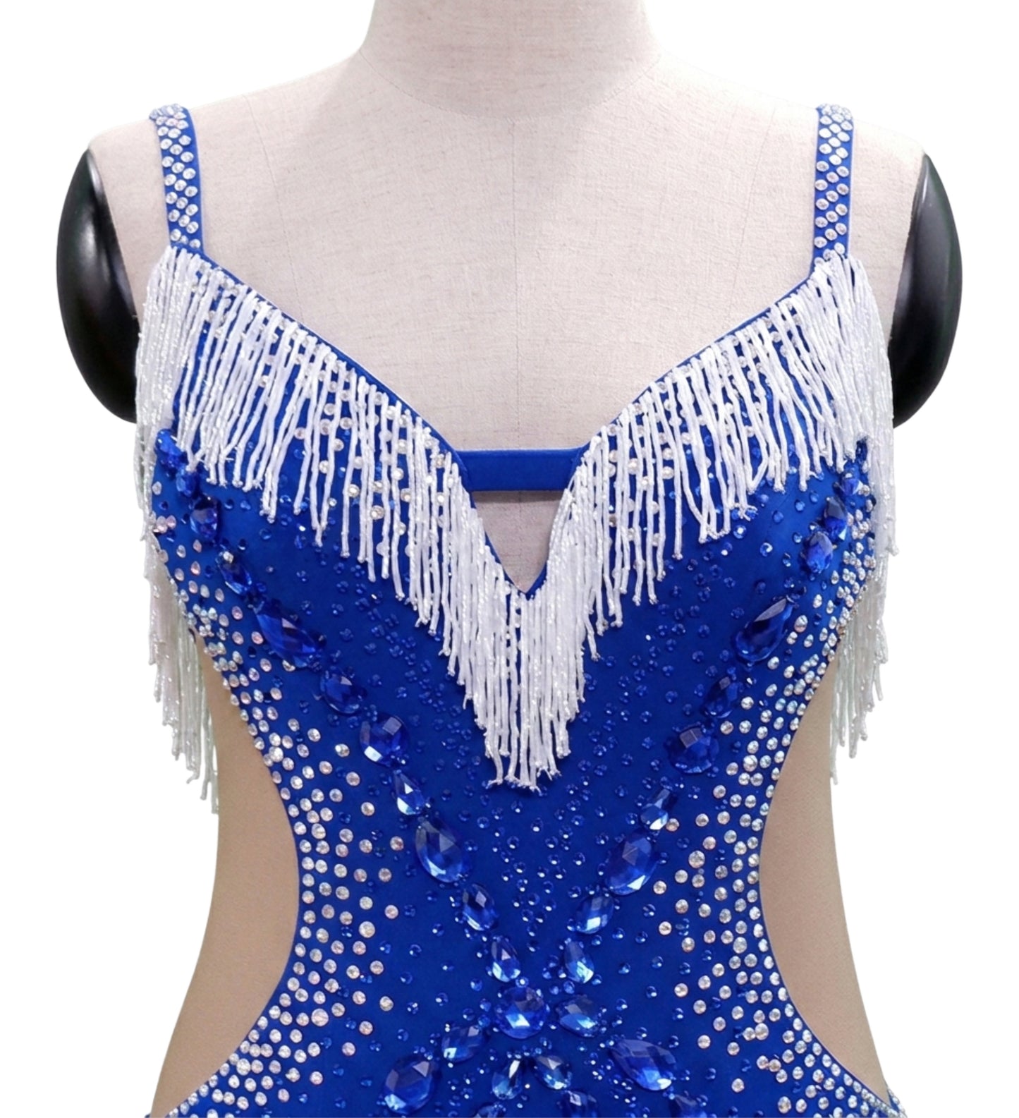 ByCharme Medium Blue Fringes Ballroom Competition Dress - BC-0027