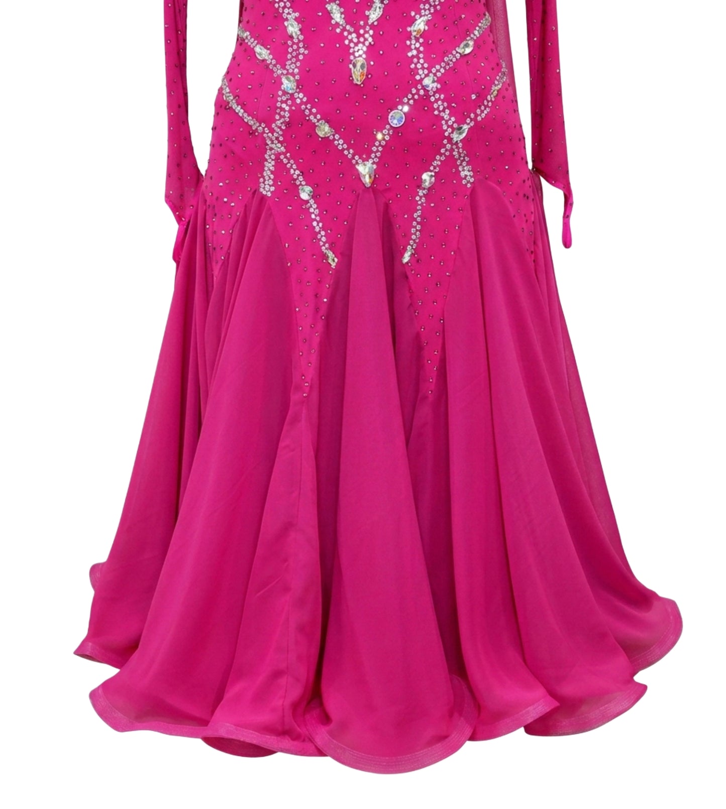 ByCharme Magenta Chiffon Ballroom Competition Dress - BC-0023