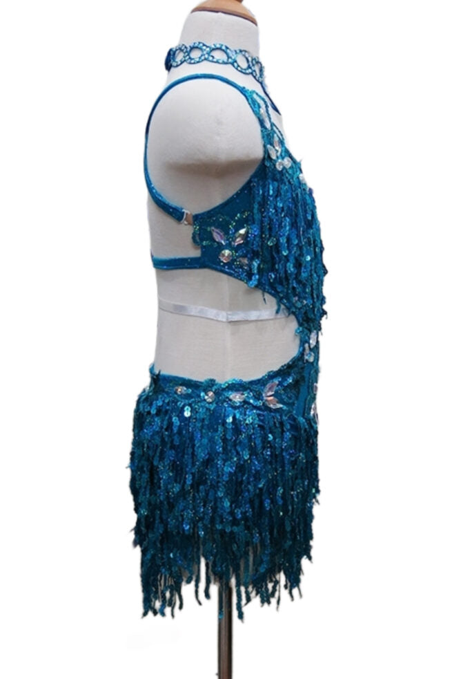 Load image into Gallery viewer, Girl Latin Dance Competition Dress (GL011)
