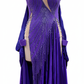 ByCharme Blue Violet Fringes Ballroom Competition Dress - BC-0044