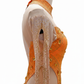 ByCharme Orange Gold Tan Chiffon Latin Salsa Competition Dress - BCL-0086
