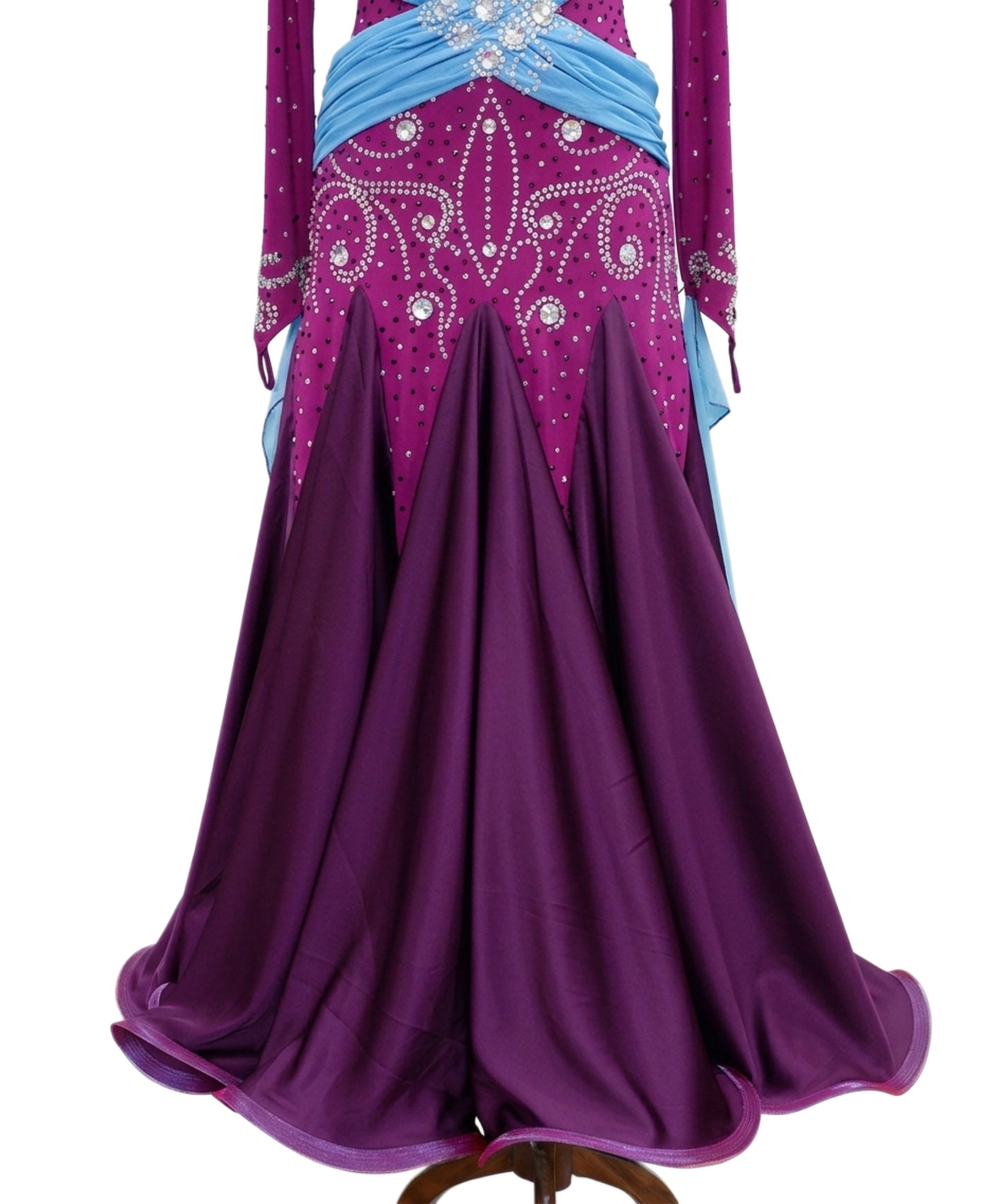 ByCharme Medium Orchid Chiffon Ballroom Competition Dress - BC-0062
