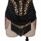 ByCharme Black Blue Gold Fringes Latin Salsa Competition Dress - BCL-0001