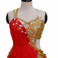 ByCharme Red Gold Brown Fringes Latin Salsa Competition Dress - BCL-0082