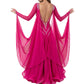 ByCharme Magenta Chiffon Ballroom Competition Dress - BC-0023