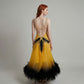 ByCharme Dark Yellow Feather Ballroom Competition Dress - BC-0228
