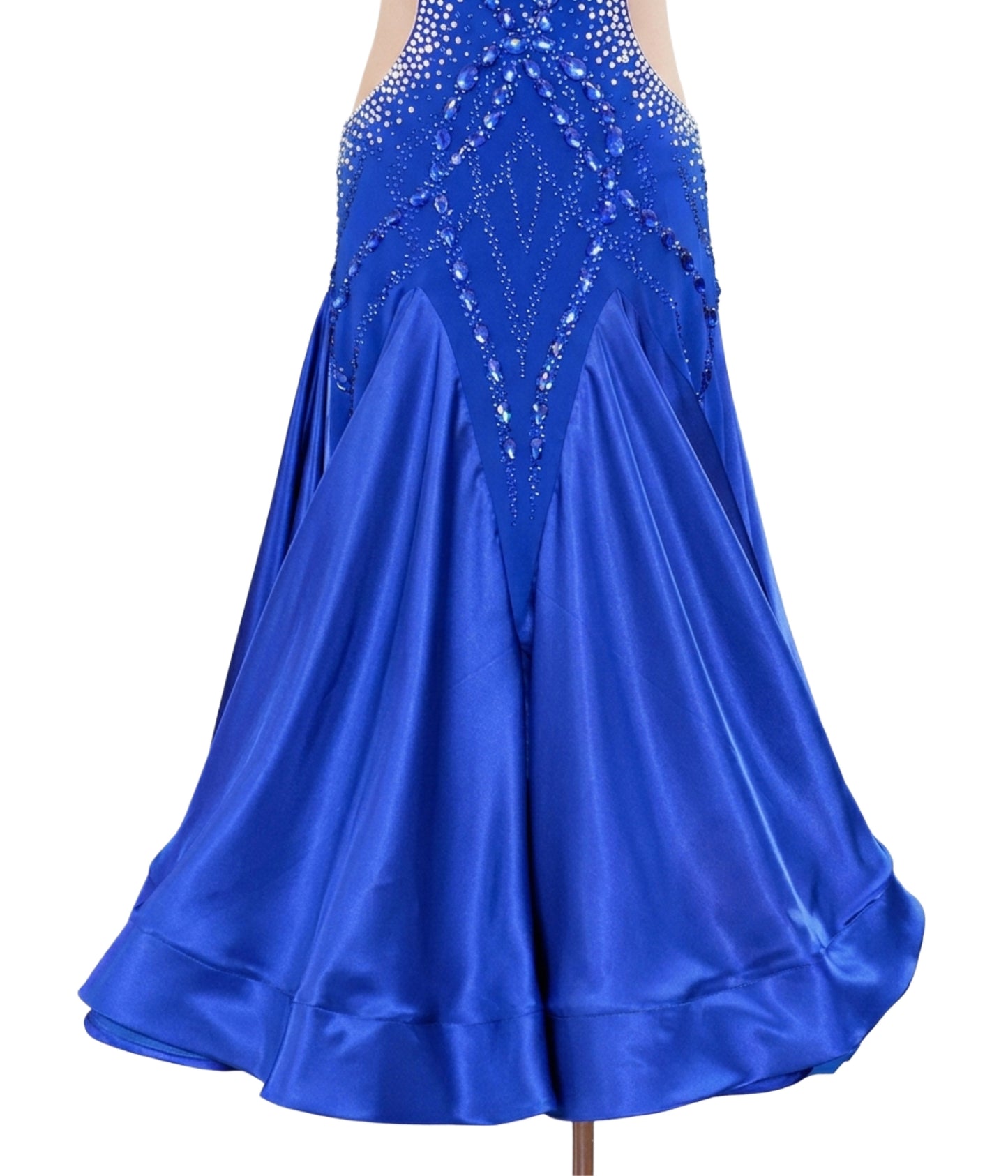 ByCharme Medium Blue Fringes Ballroom Competition Dress - BC-0027