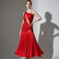 ByCharme Bright Red Rhinestone Ballroom Competition Dress - BC-0232