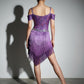 ByCharme Orchid Fringes Latin Salsa Competition 2 in 1 Dress - BC2-0004