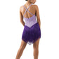 ByCharme Blue Violet Purple Fringes Latin Salsa Competition Dress - BCL-0093