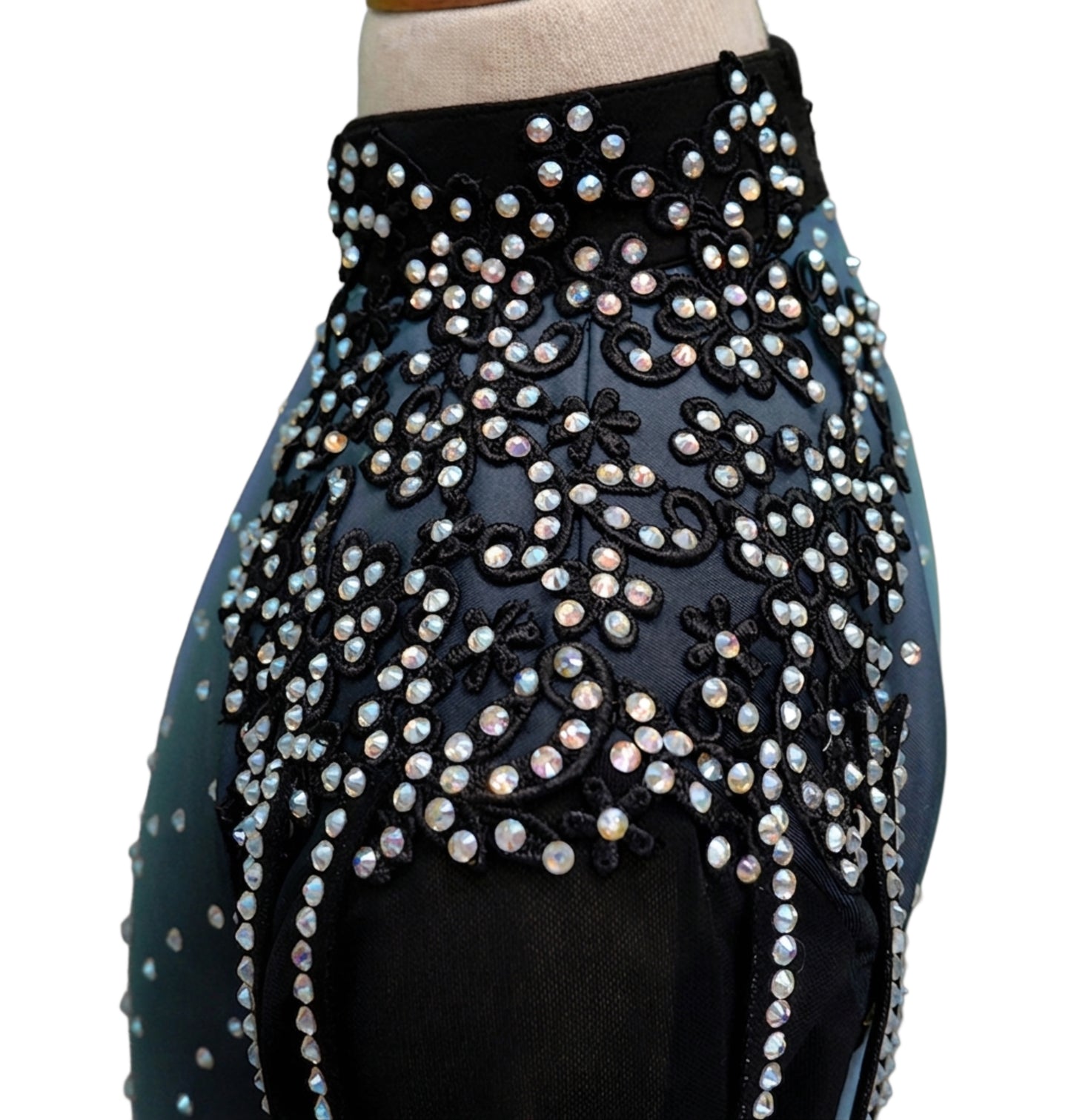 ByCharme Black Lycra Men Latin Salsa Competition Shirt - BCM-0058