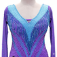 ByCharme Purple Blue Brown Fringes Latin Salsa Competition Dress - BCL-0061