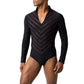 ByCharme Black Lycra Men Latin Salsa Competition Shirt - BCM-0011