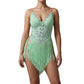 ByCharme Aquamarine Brown Fringes Latin Salsa Competition Dress - BCL-0109