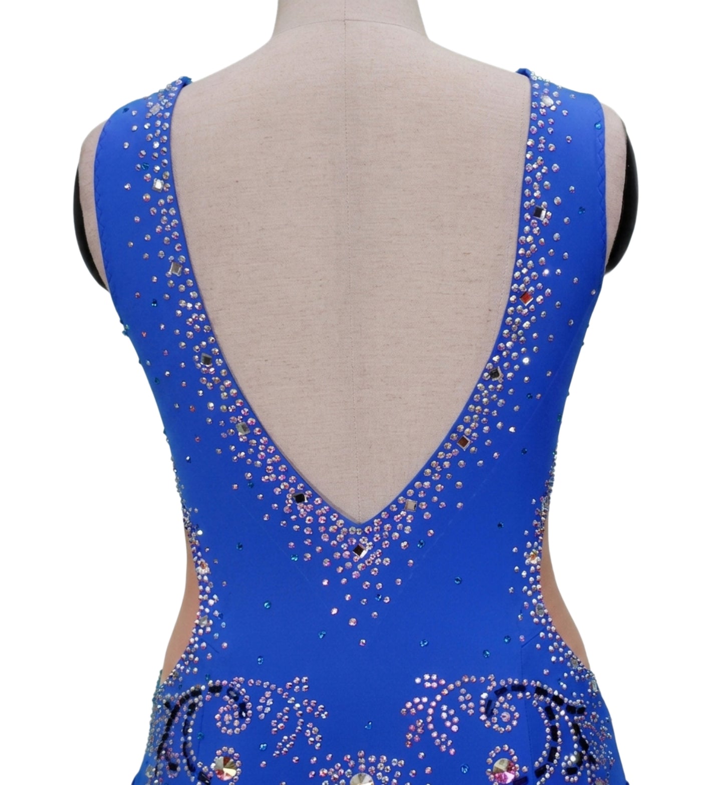 ByCharme Medium Blue Rhinestone Ballroom Competition Dress - BC-0231