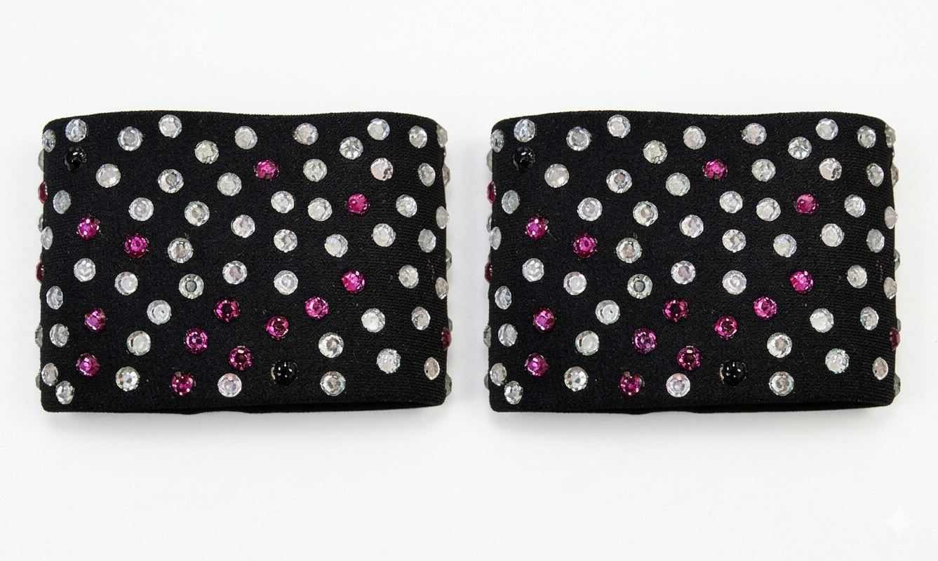 ByCharme Black Silver Deep Pink Fringes Latin Salsa Competition Dress - BCL-0138