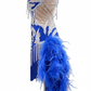 ByCharme Blue Silver Brown Fringes Latin Salsa Competition Dress - BCL-0062