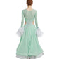 ByCharme Aquamarine Feather Ballroom Competition Dress - BC-0060