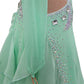 ByCharme Aquamarine Feather Ballroom Competition Dress - BC-0060
