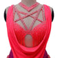 ByCharme Neon Pink Magenta Fringes Latin Salsa Competition Dress - BCL-0103