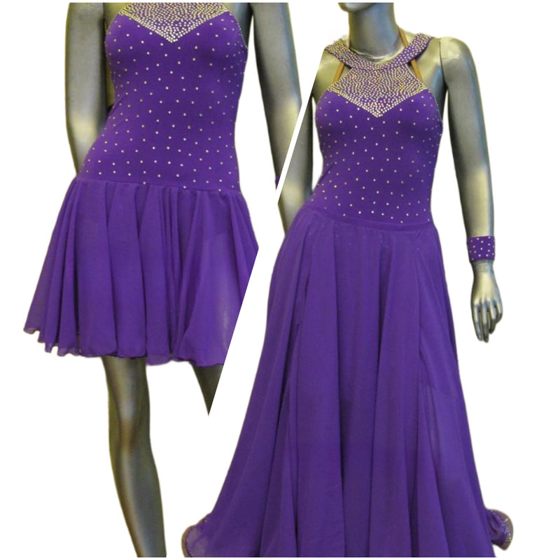 Load image into Gallery viewer, Latin Dance Competition Dress 2 in 1(LS0132)
