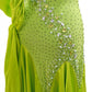 ByCharme Yellow Green Rhinestone Ballroom Competition Dress - BC-0216