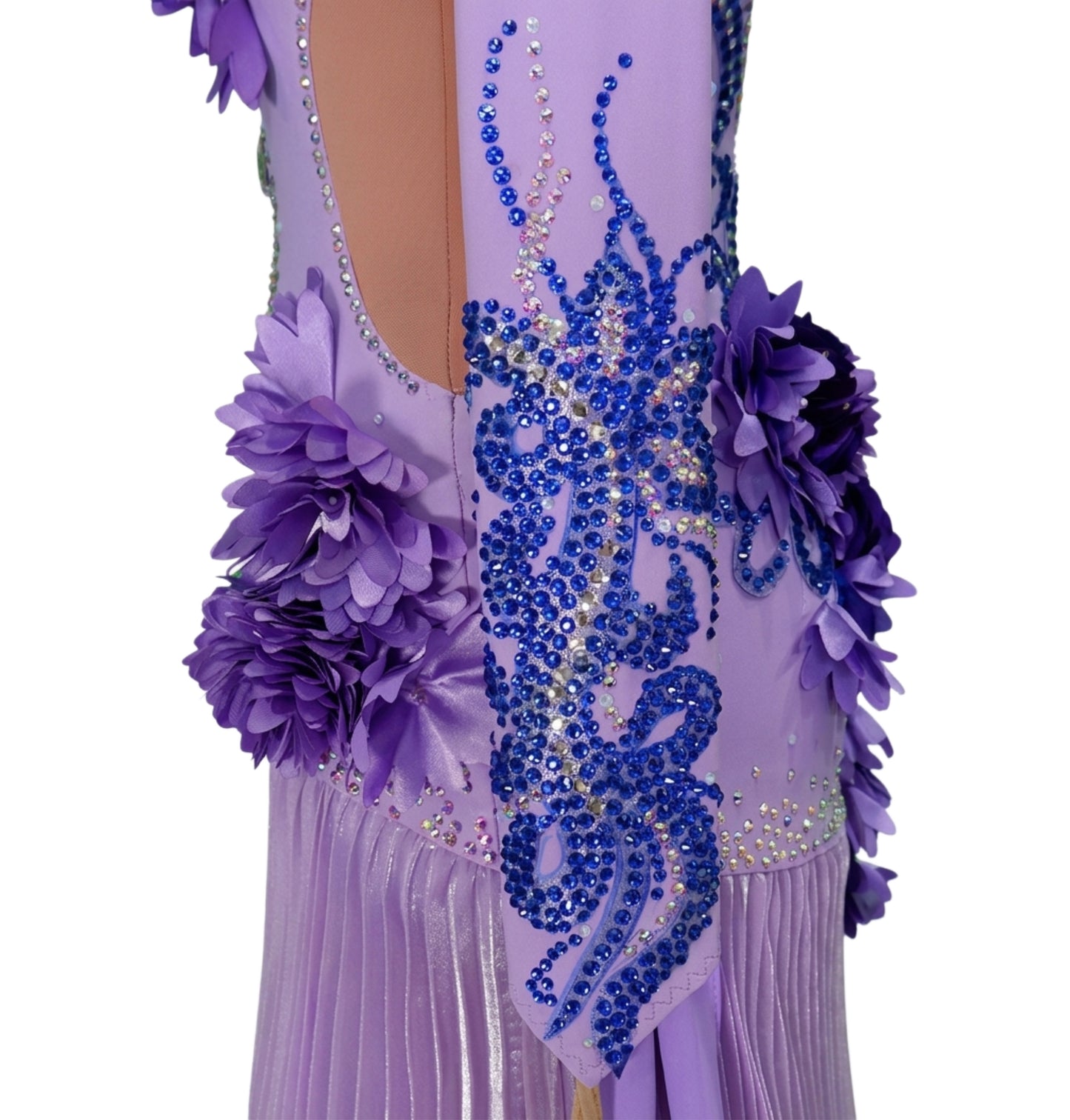 ByCharme Violet Fringes Ballroom Competition Dress - BC-0066